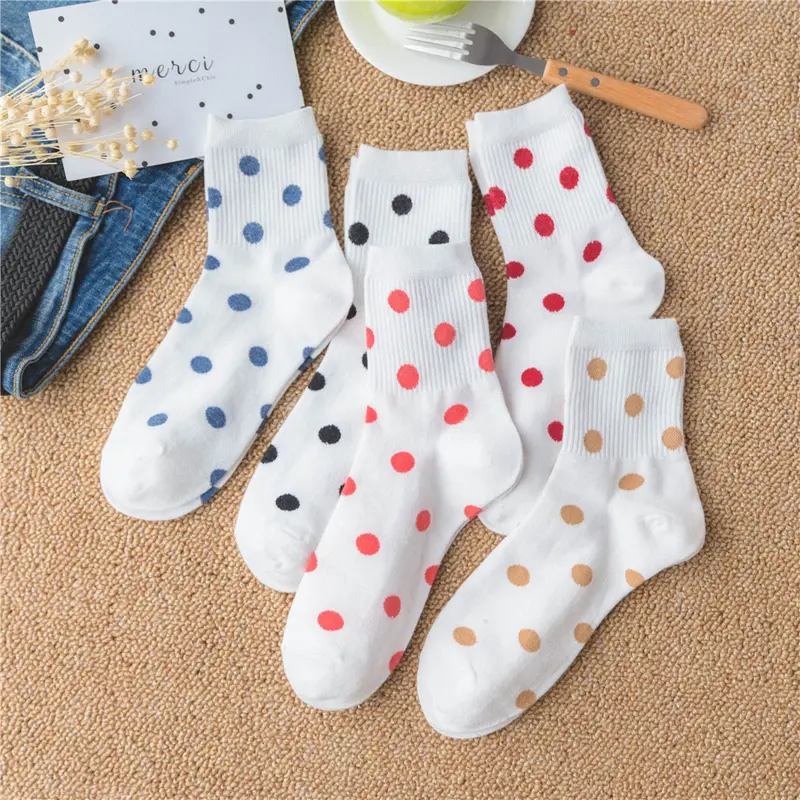 Polka Dot Crew Socks (5 Colours)