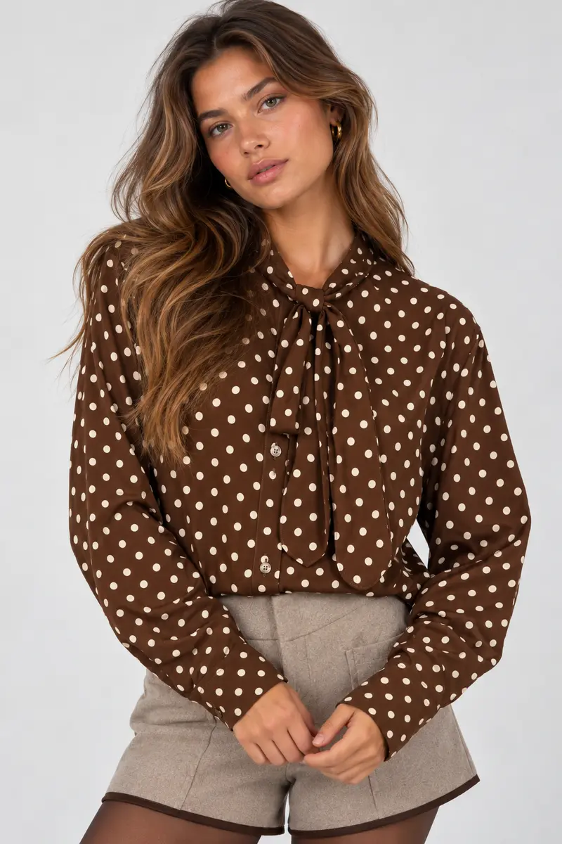 Polkadot blouse met stik