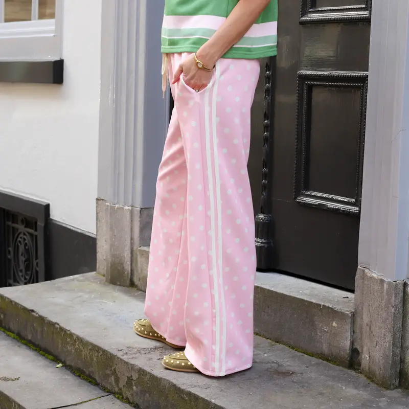 Polkadot stippen broek roze