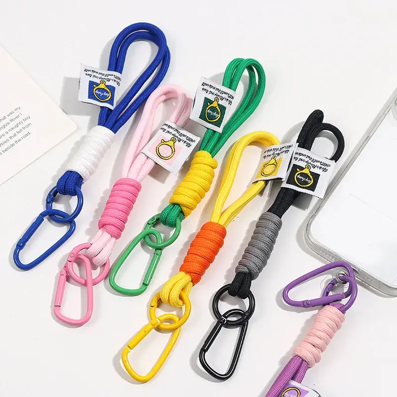 Pop Colour Phone Safety Strap with Carabiner Clip