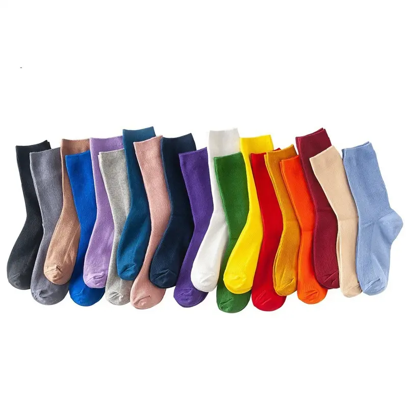 Pop Colour Rib Crew Socks (14 colours)