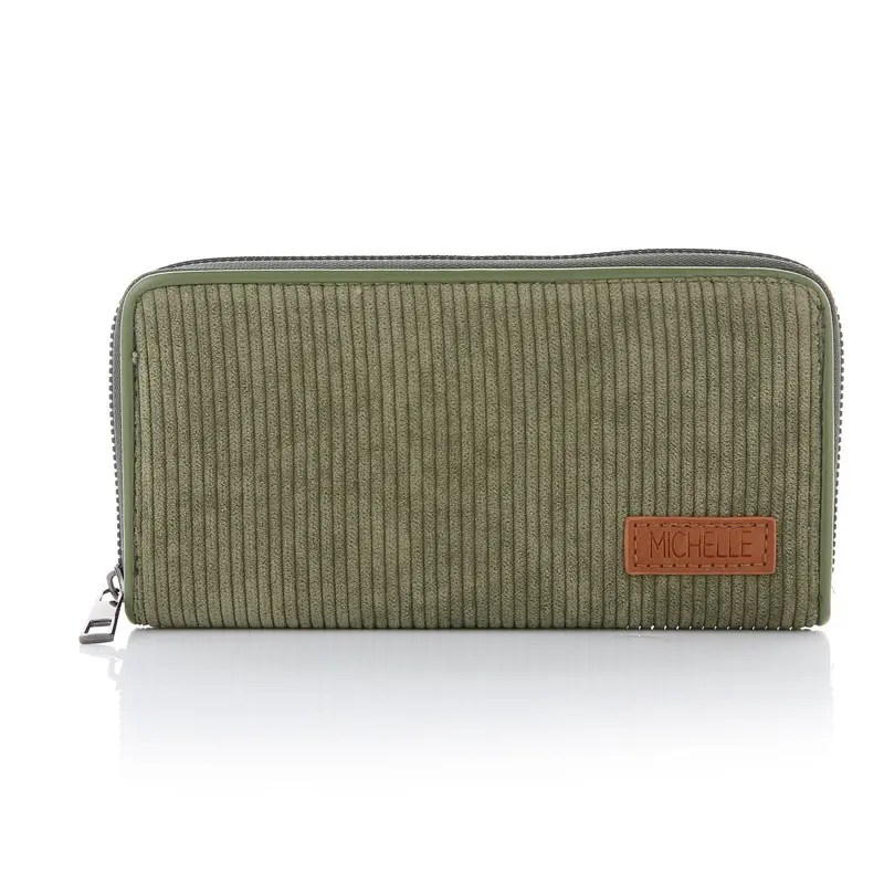 Portemonnee Corduroy groen 20x10cm