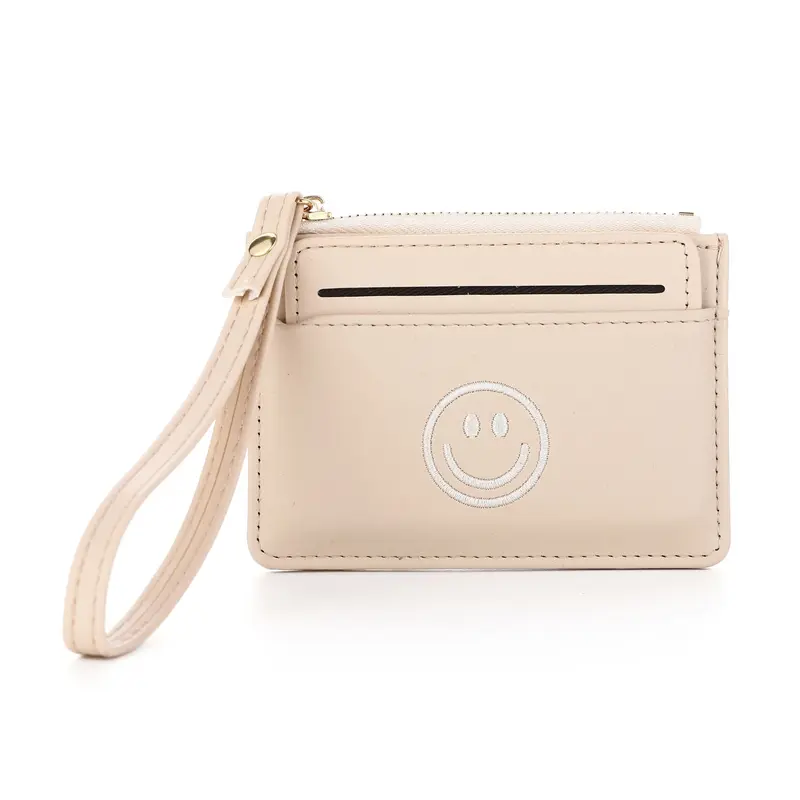 Portemonnee Happy Face beige 12x9cm