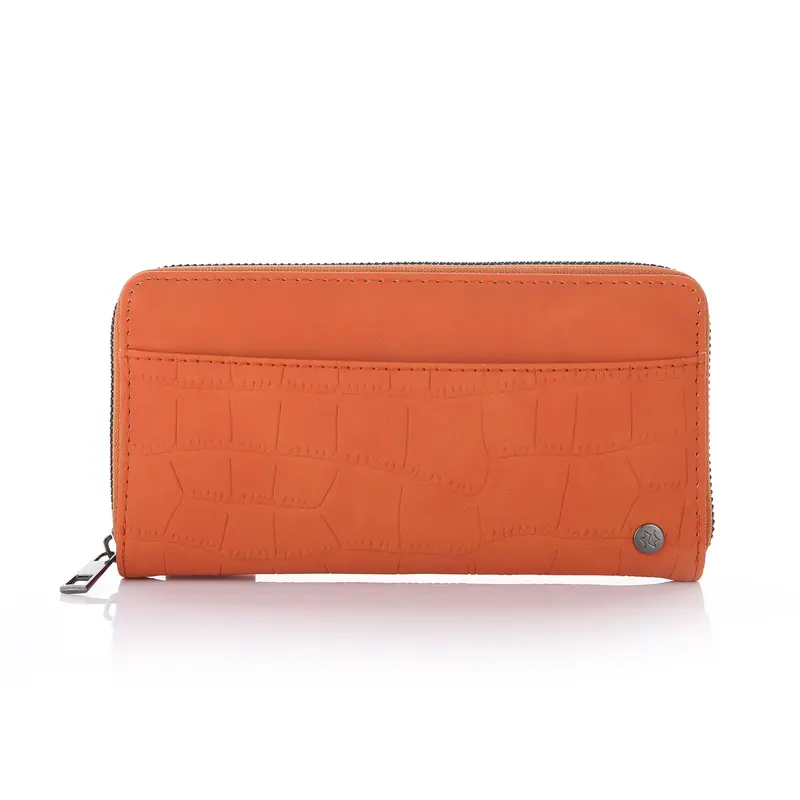 Portemonnee Klassiek Croco oranje 20x10cm