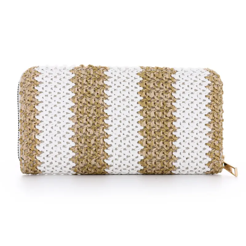 Portemonnee Klassiek Zomer wit beige 20x10cm