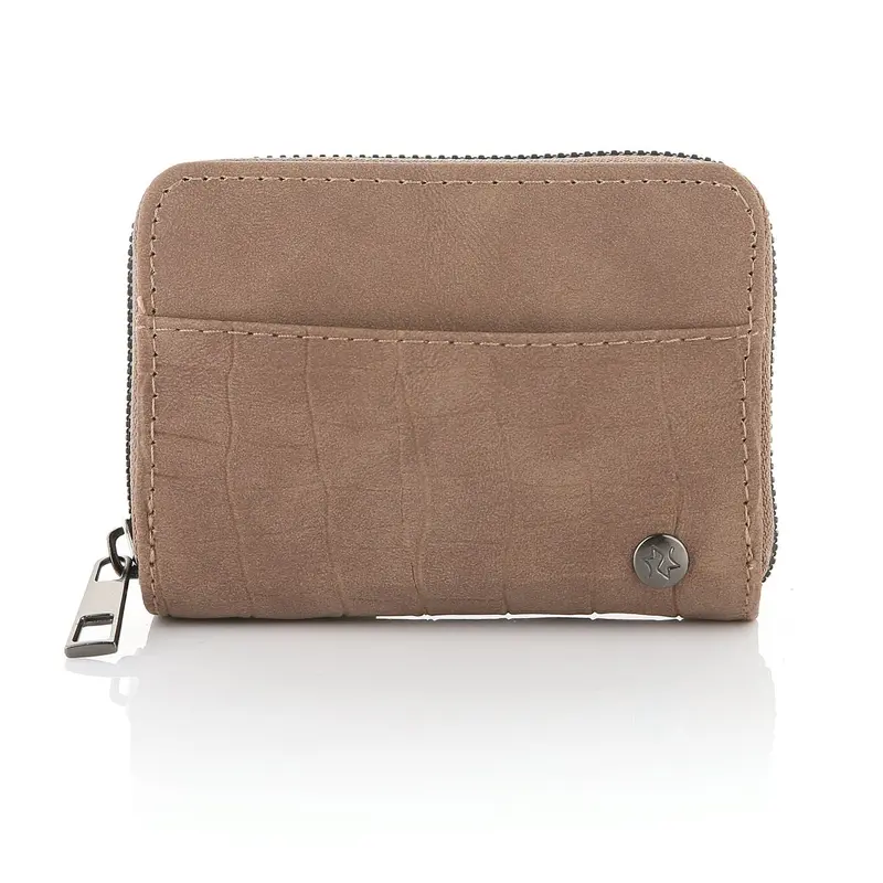 Portemonnee Patroon met rits coffee 12x9cm