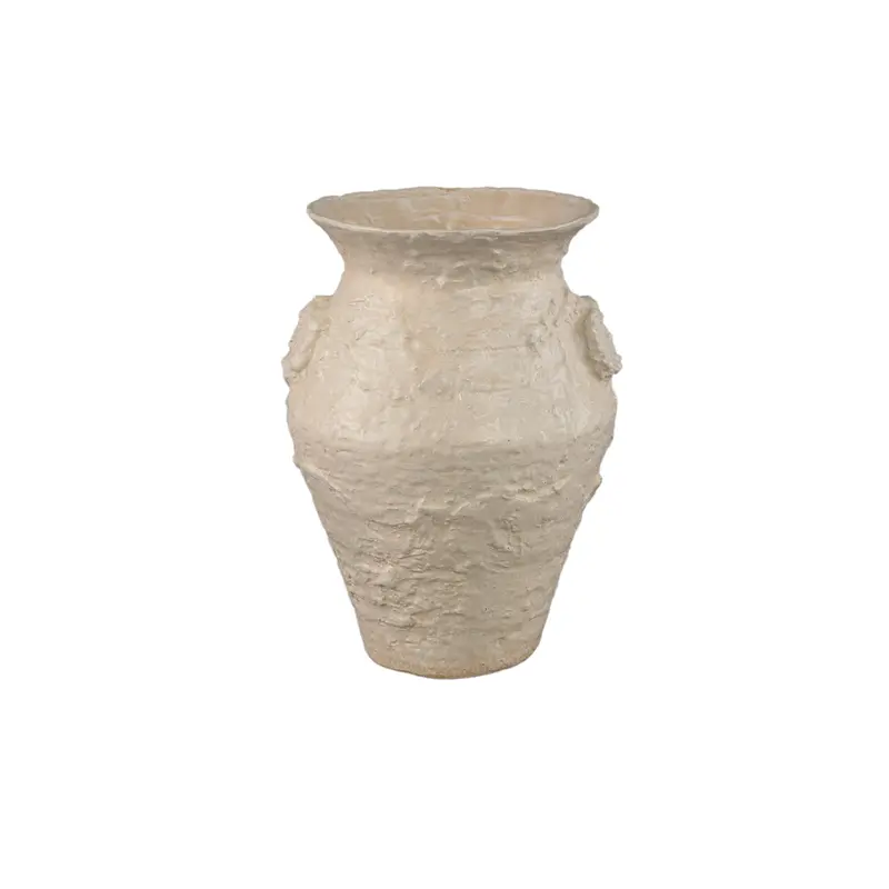 Pot Leandra Beige Ronde Keramische Ruwe Structuur Medium PTMD