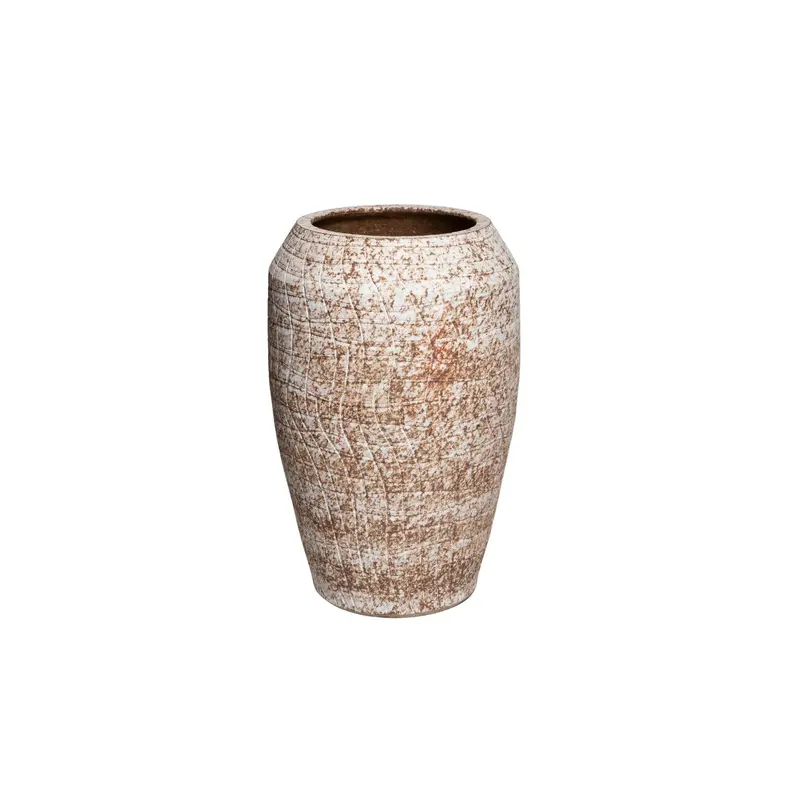 Pot Vikki Beige Keramiek Hoog Rond Klein PTMD