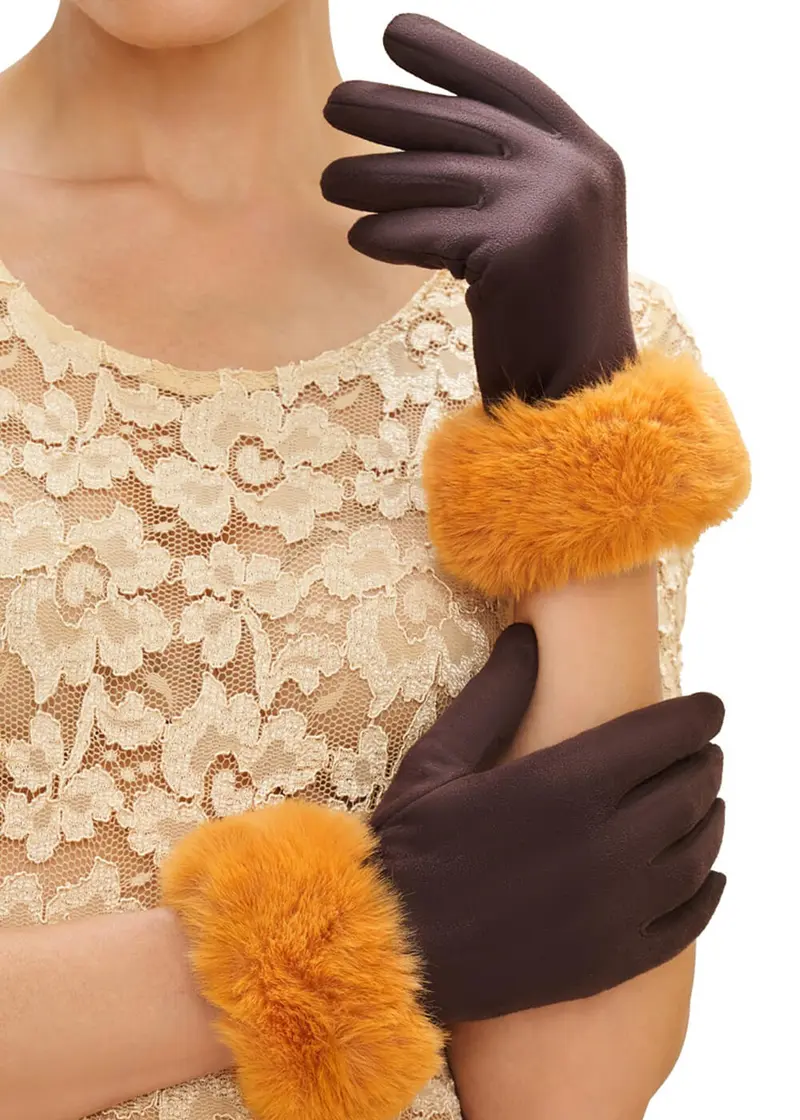 Powder Bettina Gloves Brown Mustard