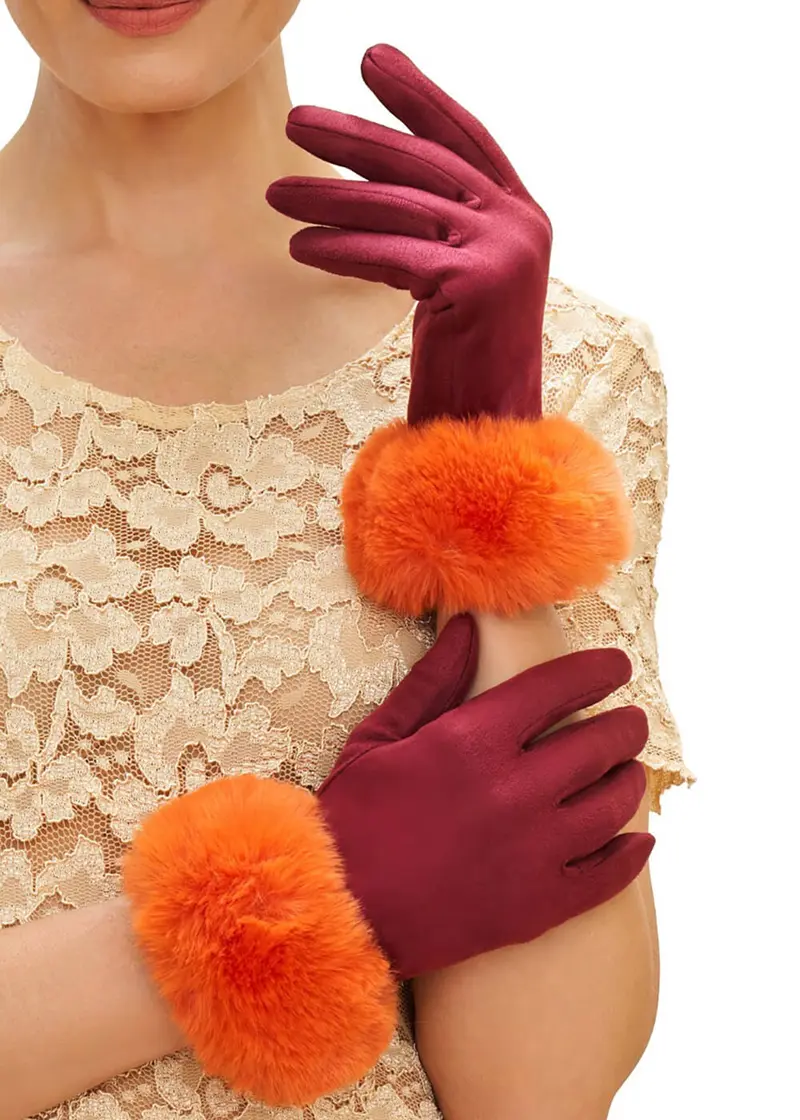 Powder Bettina Gloves Burgundy Orange