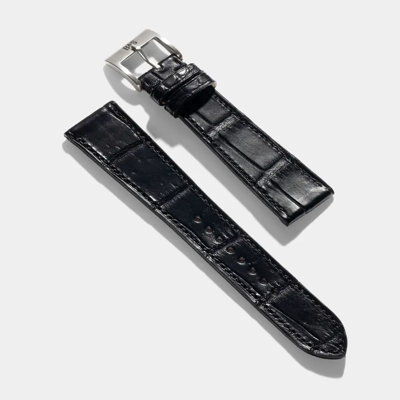 Premium Alligator Fullcut Black Watch Strap