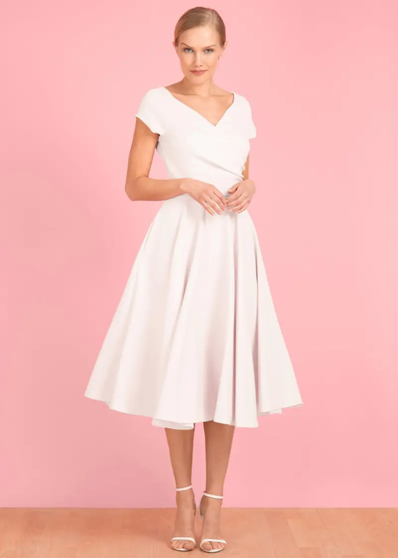 Pretty Dress Company Hourglass 50s Swing Dress Ivory