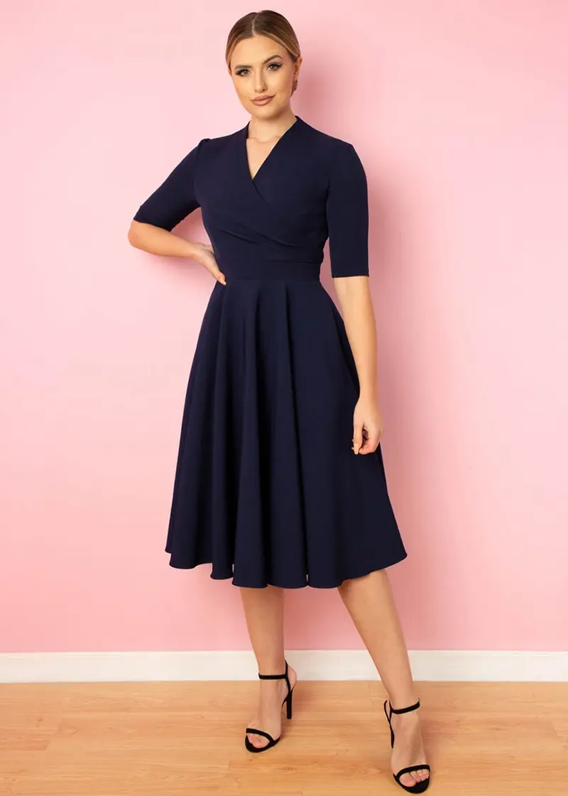 Pretty Dress Company Leyla 50's Swing Dress Navy