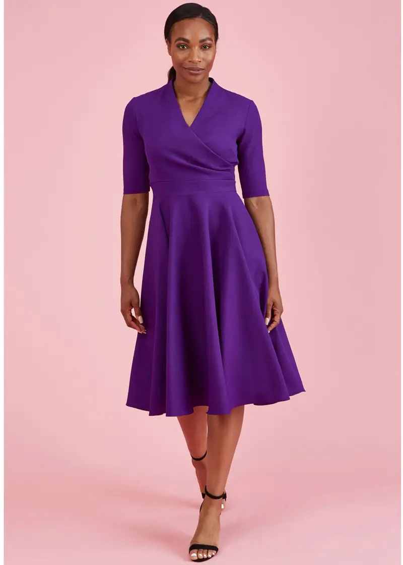 Pretty Dress Company Leyla 50s Swing Dress Purple