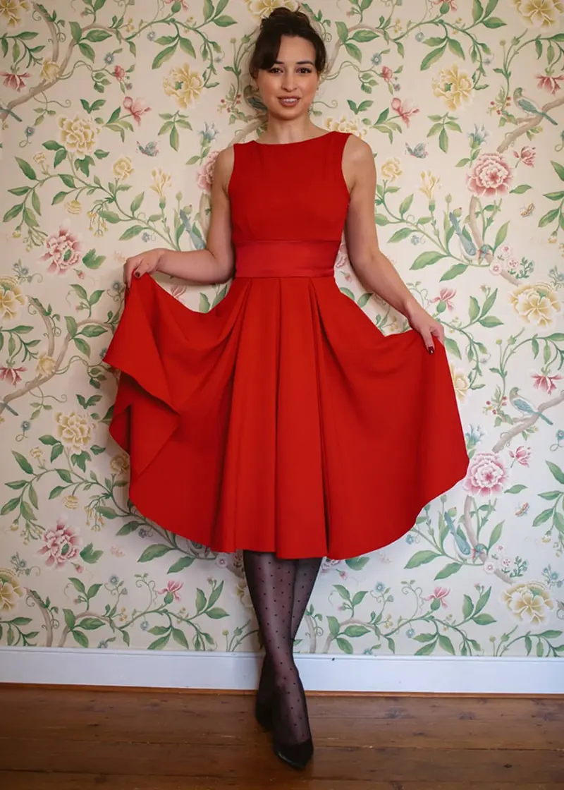 Pretty Dress Company Riviera 50's Swing Dress Red