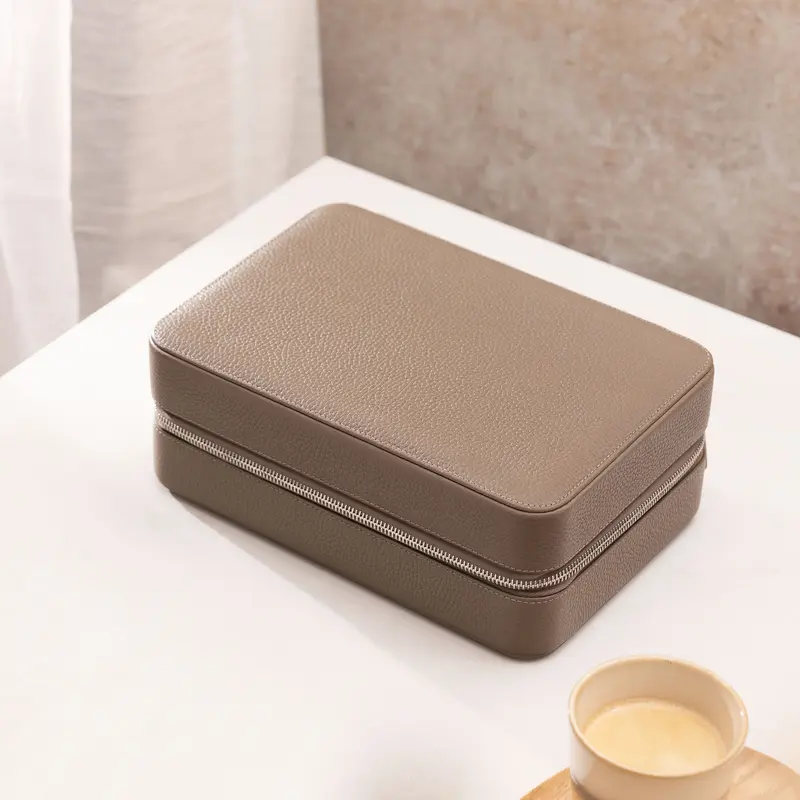 Prime Leder Uhrenbox Taupe by JPM