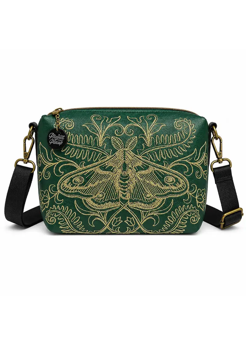 Project Pinup Forest Moth Green Shoulder Bag