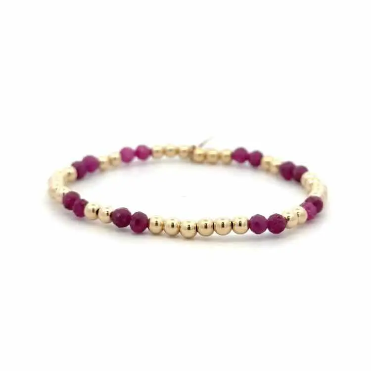 pscallme armband gaby fuchsia 4mm gold coloured