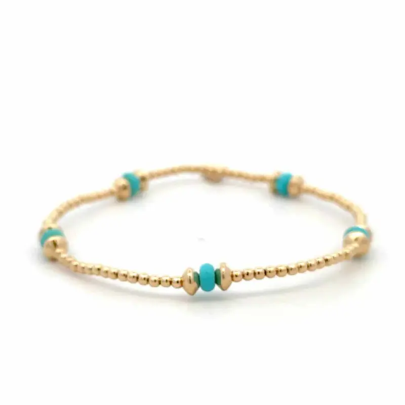 pscallme armband lune 5 turquoise 2mm gold coloured