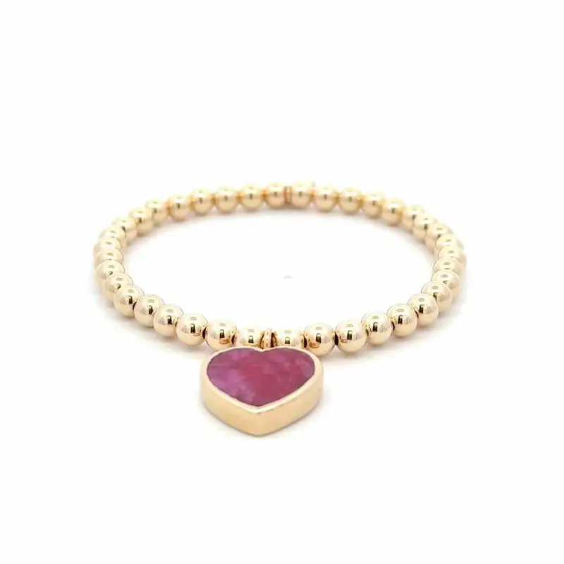 Pscallme armband macy heart 5mm fuchsia gold coloured