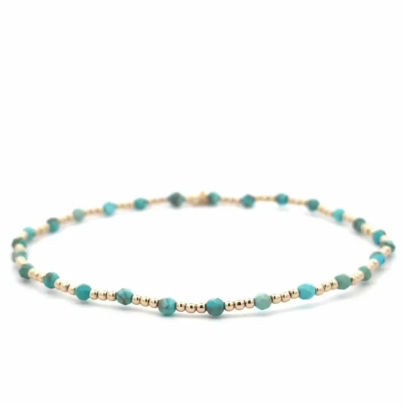 Pscallme enkelband mix 3 turquoise 2mm gold coloured