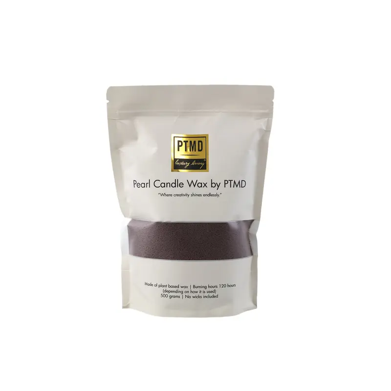 PTMD Pearl Candle Wax 500 gram Donker Bruin + Candle Wax Wick Box