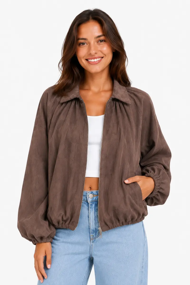 Pu jacket bruin