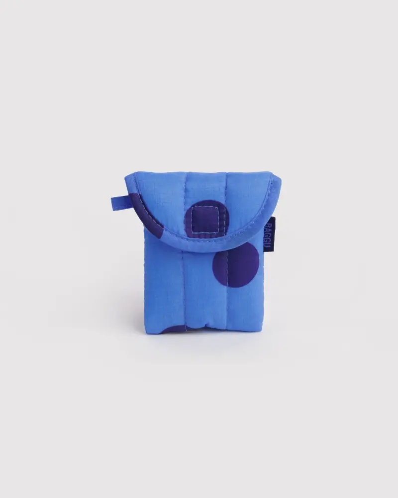Puffy Earbuds Case - Blue Polka Dot