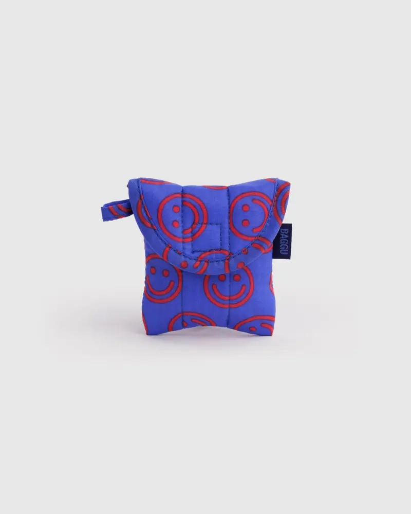 Puffy Earbuds Case - Mini Cobalt Happy