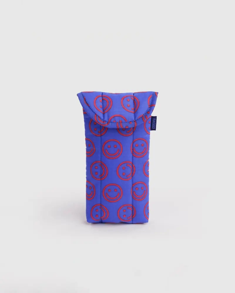 Puffy Glasses Case - Mini Cobalt Happy