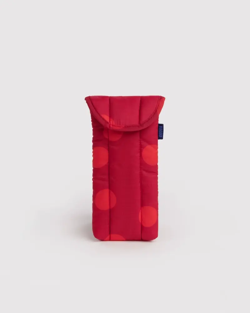 Puffy Glasses Case - Red Polka Dot