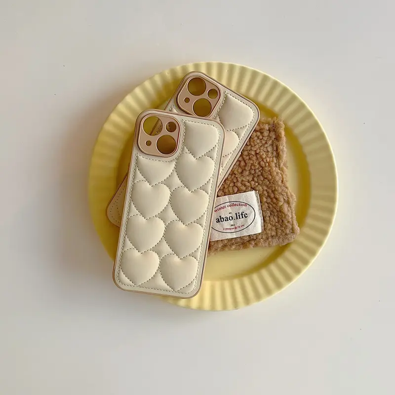 Puffy Heart Pattern iPhone Case