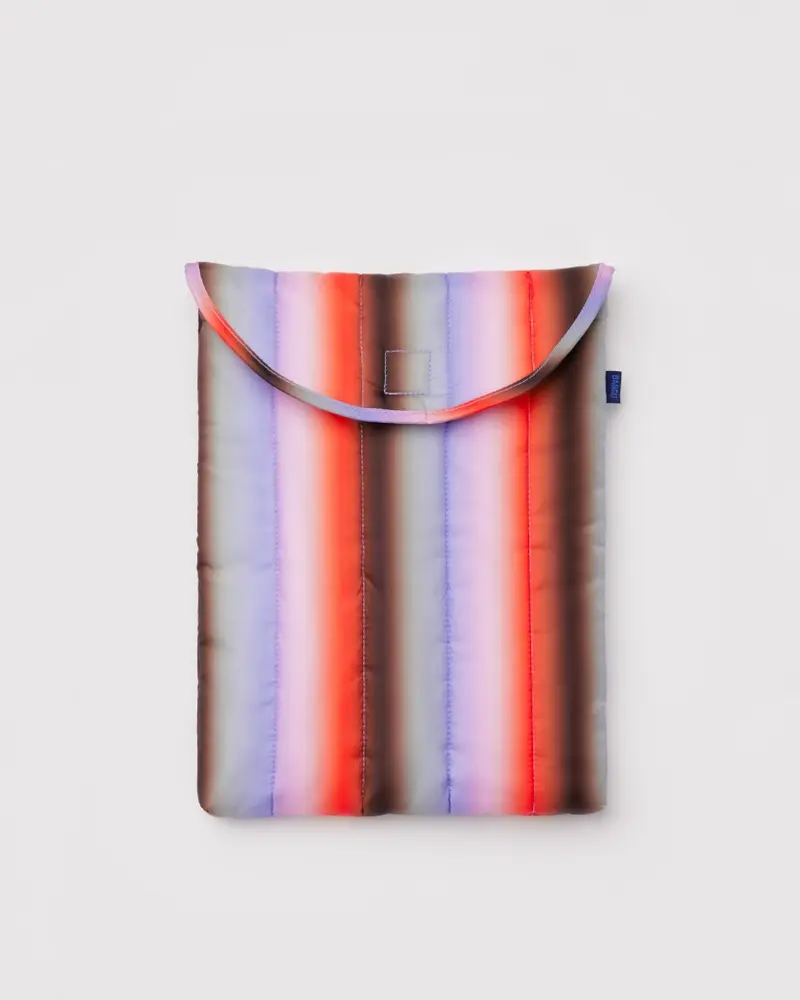 Puffy Laptop Sleeve - Gradient Stripe Poppy & Lilac [PRE ORDER]
