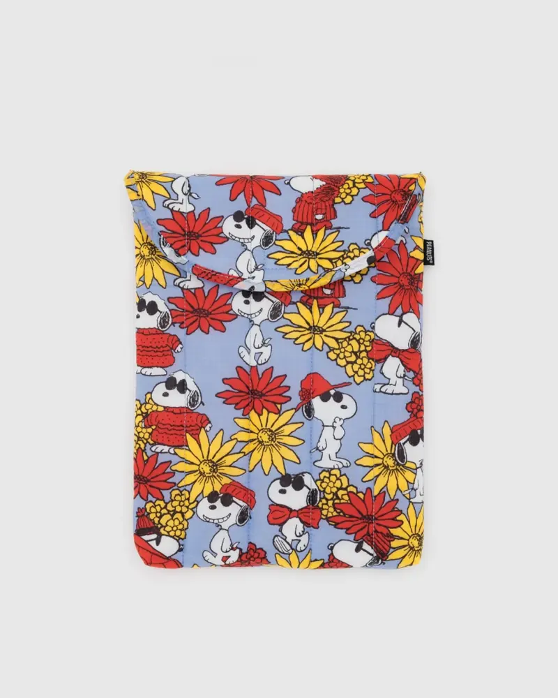 Puffy Laptop Sleeve - Peanuts Floral Snoopy
