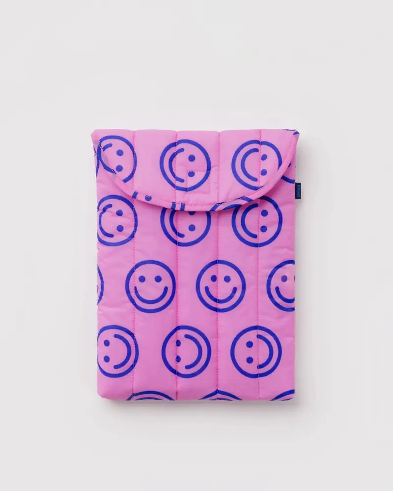 Puffy Laptop Sleeve - Pop Pink Happy