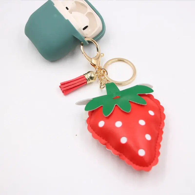 Puffy Strawberry Keyring (2 Colours)