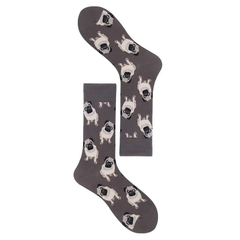 Pug Pattern Crew Socks
