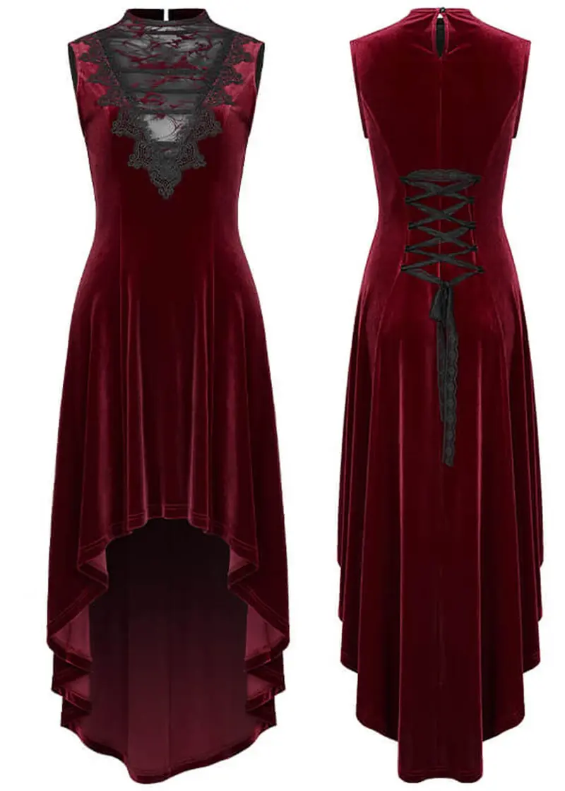 Punk Rave Aurora Velvet Dress Red