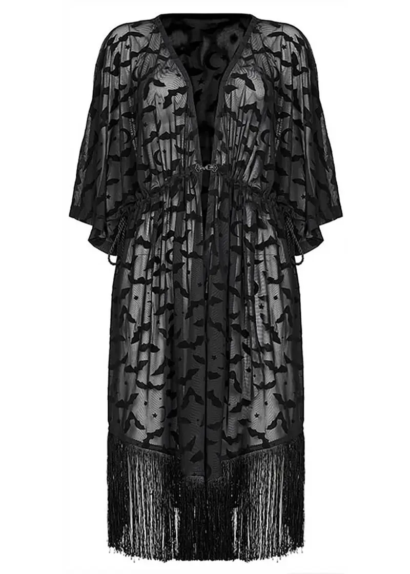Punk Rave Bat Kimono Black