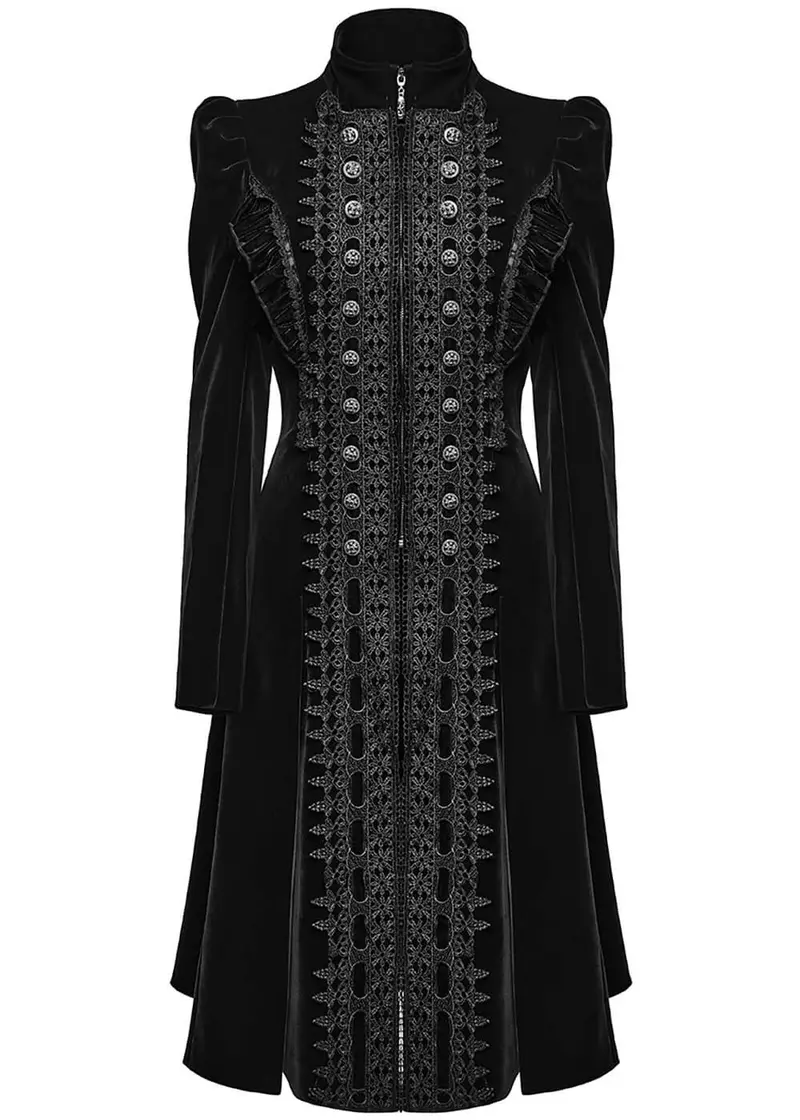 Punk Rave Celeste Velvet Coat Black