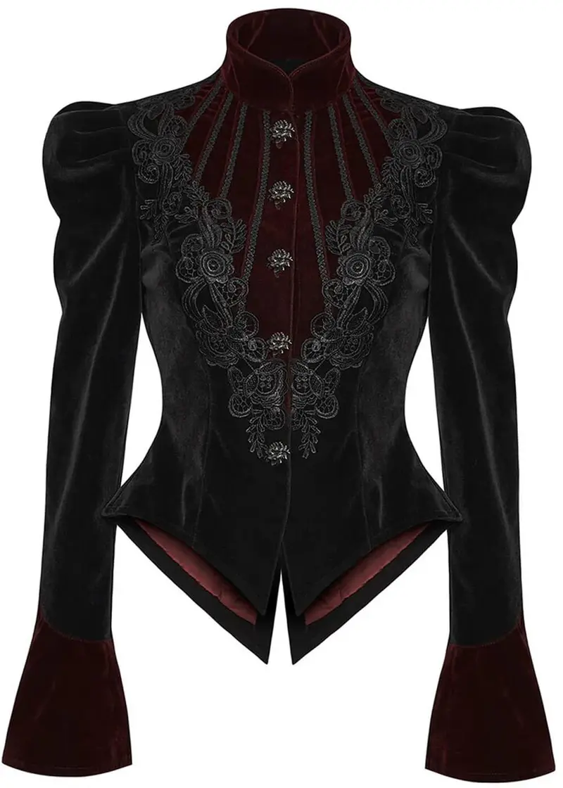 Punk Rave Crimson Peak Jacket Black Red