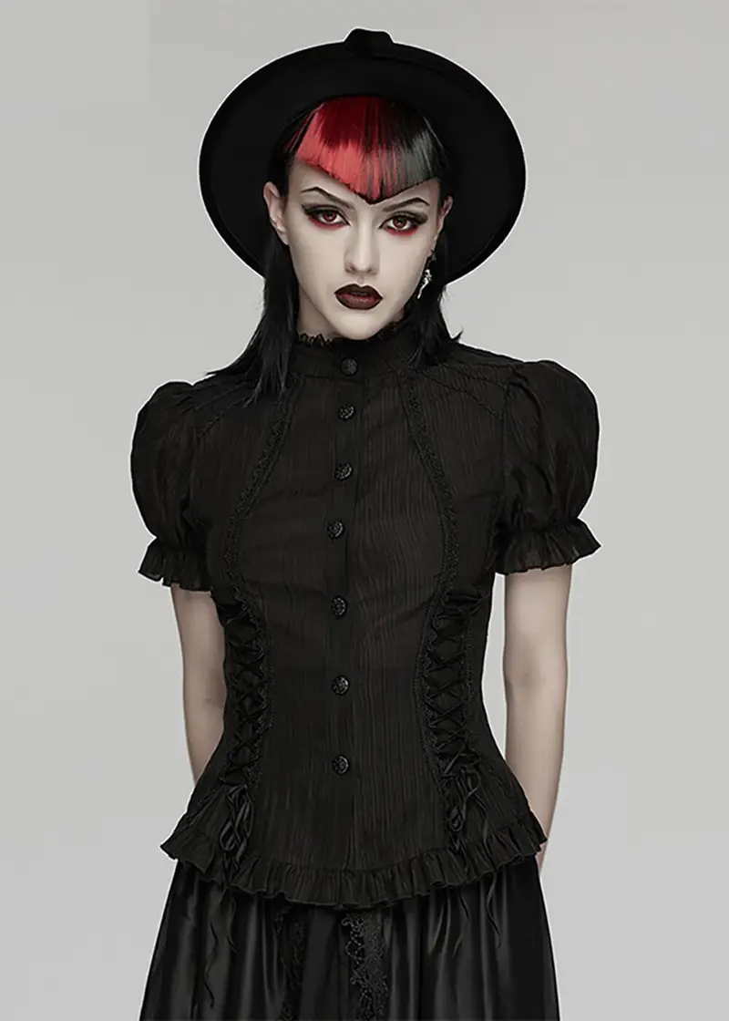 Punk Rave Eva Victorian Blouse Black