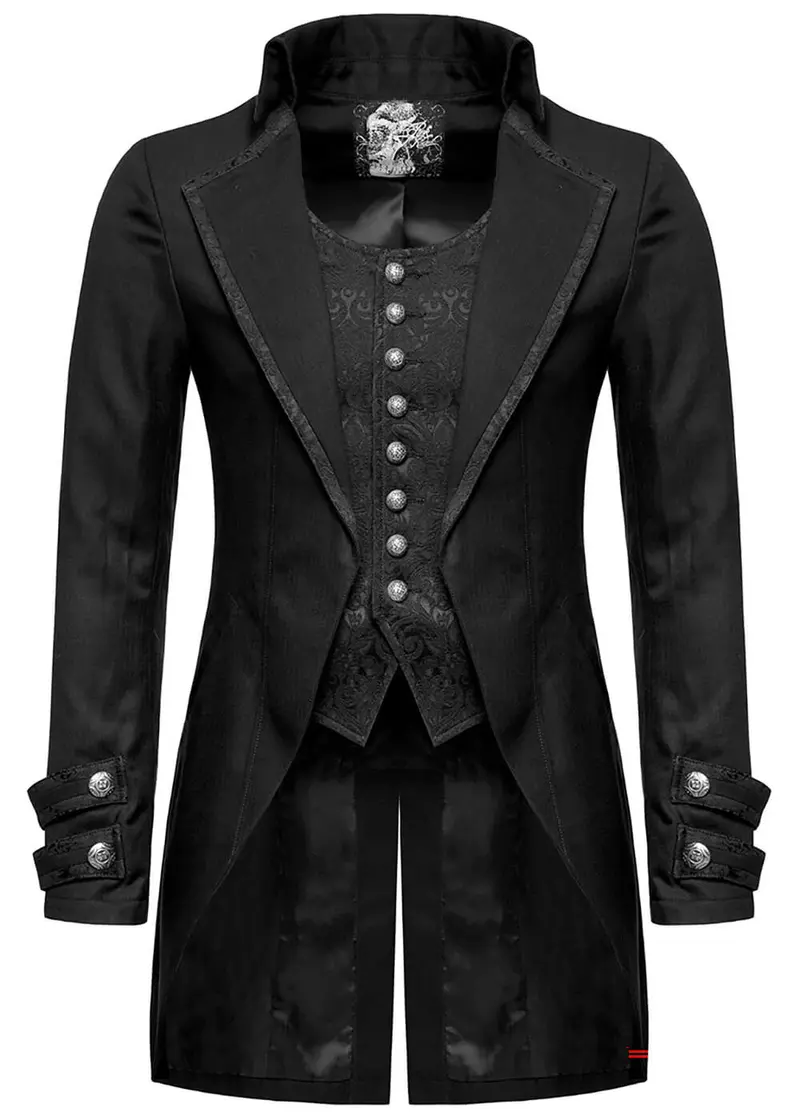 Punk Rave Men's Count Coat Black