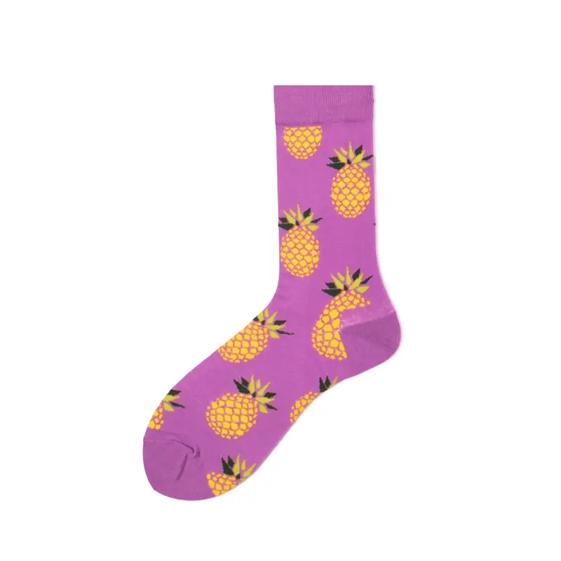 Purple Pineapple Crew Socks