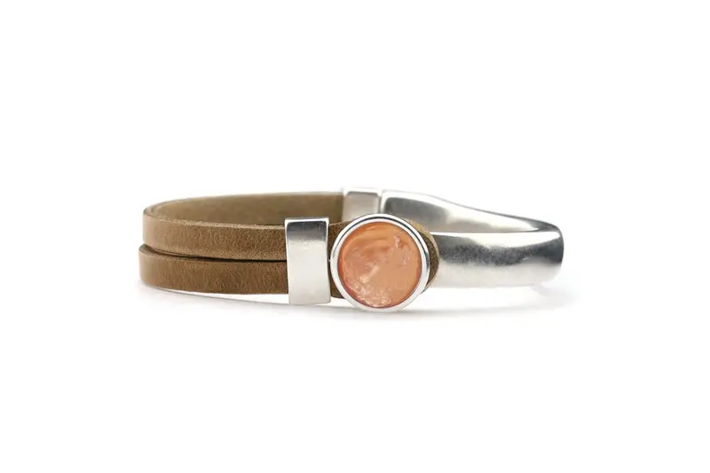 Qoss Dames Armband Gwen - taupe (17-19CM)