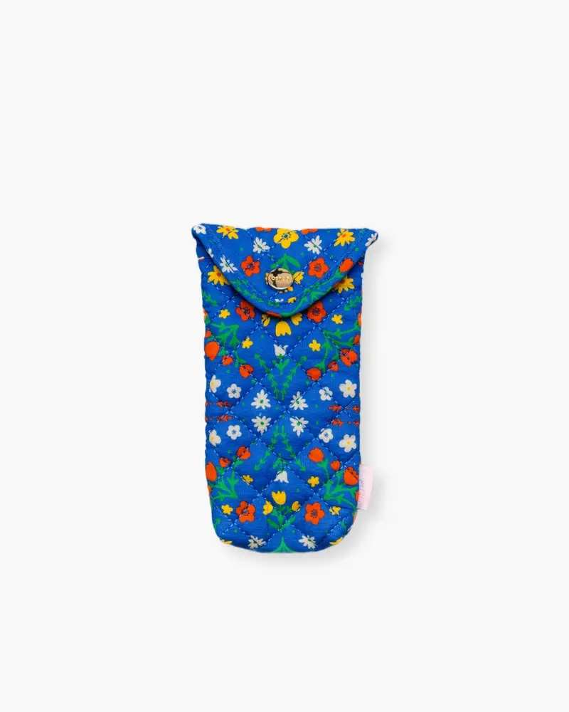 Quilted Sunglasses Case - Blue Scandinavian Floral [PRE ORDER]