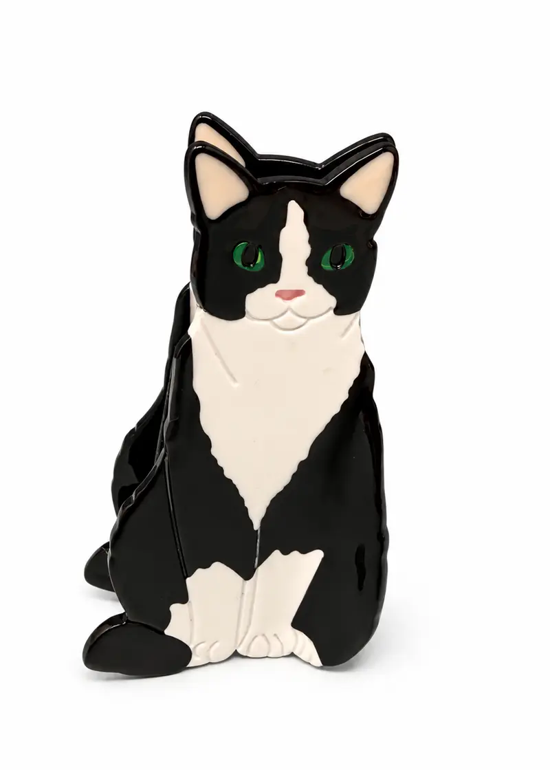 Rainbow Unicorn Birthday Surprise Tuxedo Cat Hair Clip