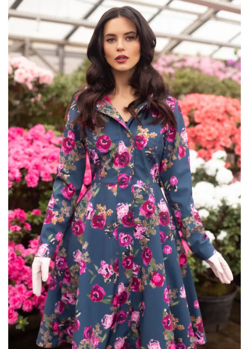 RainSisters Misty Rose 50's Raincoat Blue