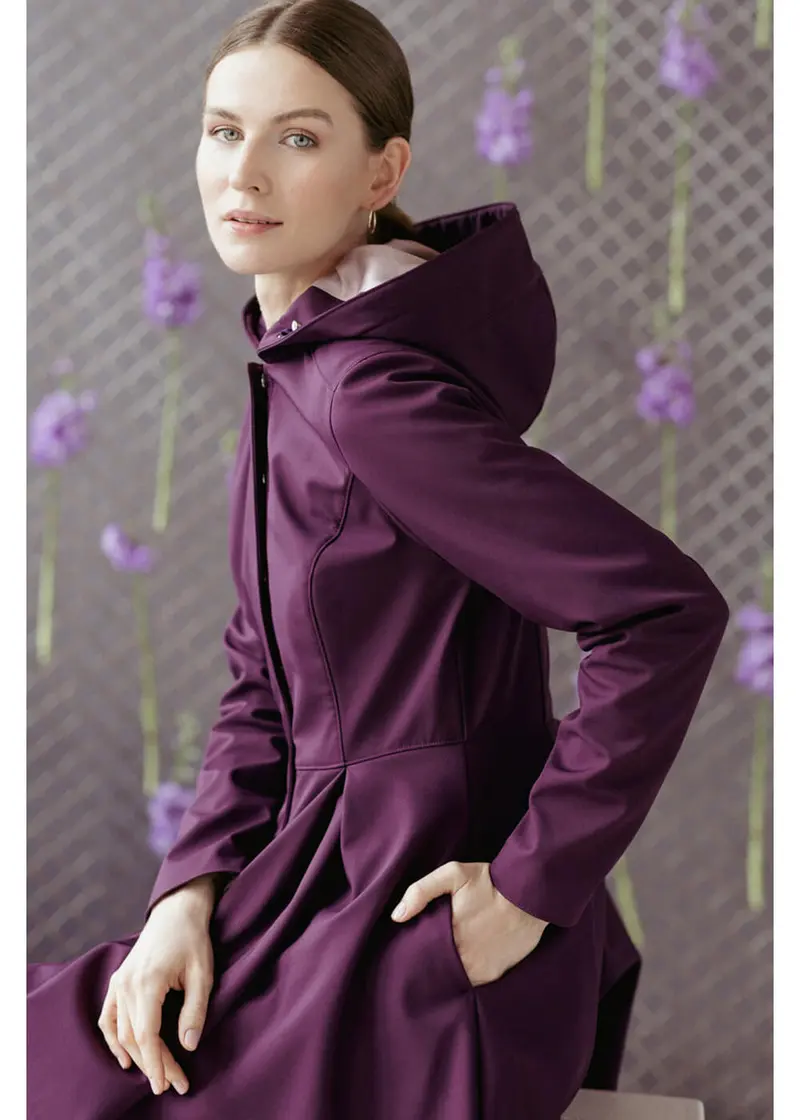 RainSisters Ruby Purple 50s Raincoat Dark Purple