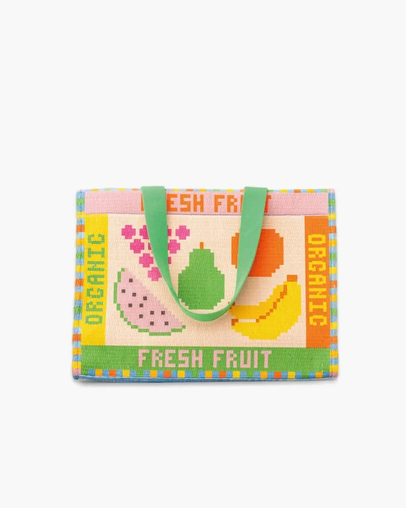 Rattan Market Bag - Fruit Tiles [PRE ORDER]